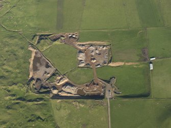 Oblique aerial view centred on the sand and gravel quarry at Langa Links, taken from the S.