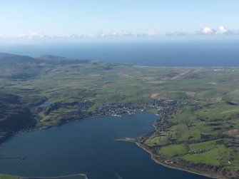 General oblique aerial view of Campbeltown looking across the bay, taken from the ENE.