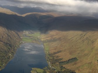 General oblique aerial view of the head of Loch Fyne, taken from the SW.