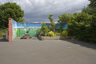 Detail of play area and mural from S.