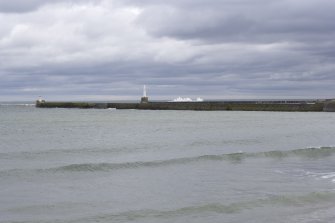 Pier with south breakwater beyond, general view from W