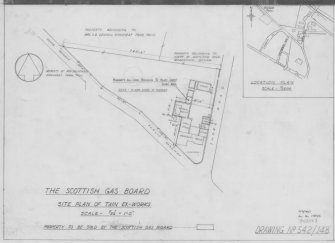 Tain Gasworks
Location map and site plan of former gasworks indicating ground to be sold
Stamped: 'Scottish Gas Board'