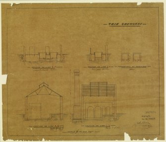 Tain Gasworks
Sections of gasworks and plan of purifier foundations
Signed: 'John Young'
