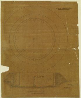 Tain Gasworks
Plan and section of gasholder foundations
Signed: 'John Young'
