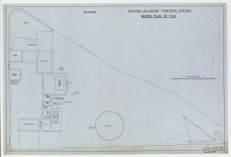 Tain Gasworks
Site plan
Stamped: 'Scottish Gas Board, Northern Division, Divisional Controller's Office, Aberdeen'