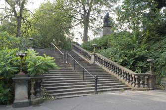 West steps from east south east.