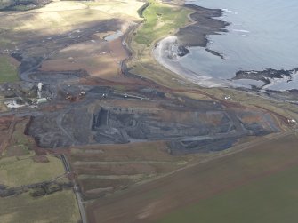 Oblique aerial view centred on the open cast extraction adjacent, taken from the ESE.