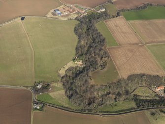 Oblique aerial view centred on the castle, taken from the SSW.