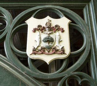 Detail of shield with coat of arms