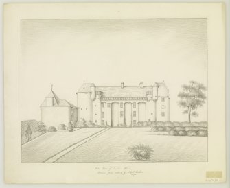 Copy of drawing inscribed 'Side view of Lauder House. Drawn from nature by Alex'r Archer 1839'. View of side elevation.