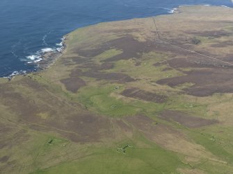 General oblique aerial view centred on the ruined farmsteads at Quendal, taken from the E.