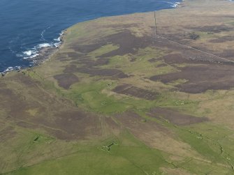 General oblique aerial view centred on the ruined farmsteads at Quendal, taken from the E.