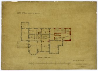 Principal floor plan. Sketches of proposed additions and alterations.