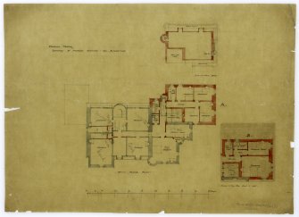 Attic floor plan. Sketches of proposed additions and alterations.