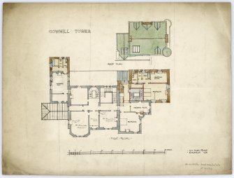 First floor plan and roof plan.