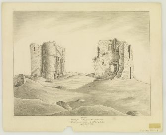 Sketch. Inscr: 'Macduffs Castle, from north east'.