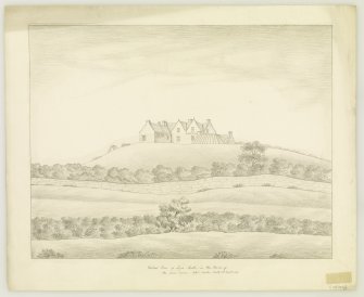 Distant view inscr: 'Distant View of Logie Castle, in the Parish of the same name, Alexr Archer Delt 5th Sept 1838.'