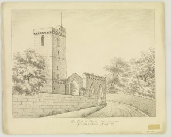 Sketched view from North East. 
Insc: 'Old Church, at Dysart, Drawn from nature by Alexander Archer, 17 Sept. 1838'.