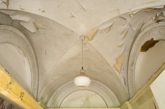 Interior view of Ladyfield West, Dumfries. Detail of plaster groin vault in entrance lobby.