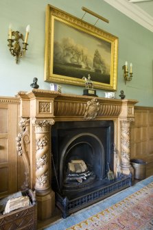 Interior. 1st floor. Dining room. Fireplace. Detail