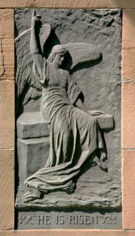 Detail of Robert Brydon's Angel on north internal face of arch.