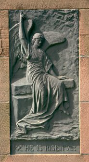 Detail of Robert Brydon's Angel on north internal face of arch.