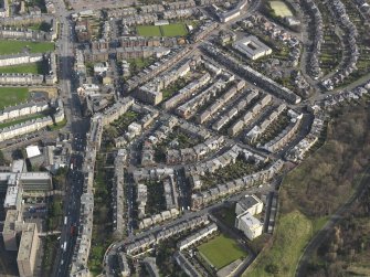 General oblique view centred on the Parsons Green area, taken from the W.