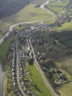 Oblique aerial view centred on the village (W end), taken from the E.