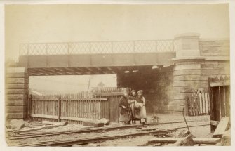 General view with three girls.
Titled: 'G.C.R - Kelvindale Viaduct'.
