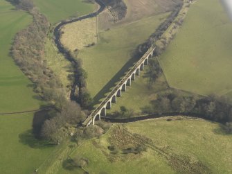 Oblique aerial view centred on the viaduct, taken from the WNW.