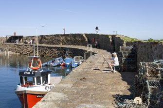 S wall of harbour, view from W