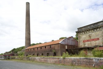 Chimney and brick kilns, view from SSE