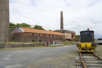 Chimneys, brick kilns and generator house, view from W