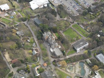 Oblique aerial view of Corstorphine Hill House, taken from the WNW.