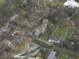 Oblique aerial view of Corstorphine Hill House, taken from the SW.