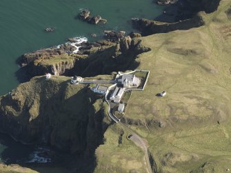 Oblique aerial view of St Abb's Head Lighthouse, taken from the NW.