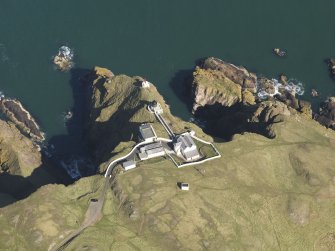 Oblique aerial view of St Abb's Head Lighthouse, taken from the WSW.