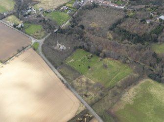 Oblique aerial view of Ayton Parish Church, taken from the ESE.