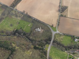 Oblique aerial view of Ayton Parish Church, taken from the NW.