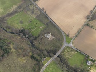 Oblique aerial view of Ayton Parish Church, taken from the W.