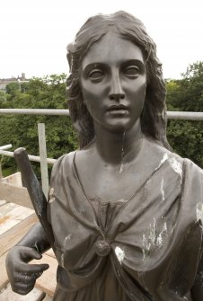 Detail of statue (Ellen Douglas, the Lady of the Lake) atop Stewart Memorial Fountain, Kelvingrove Park, Glasgow