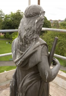 Detail of statue (Ellen Douglas, the Lady of the Lake) atop Stewart Memorial Fountain, Kelvingrove Park, Glasgow