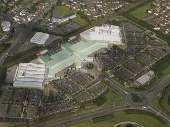 Oblique aerial view of The Gyle Shopping Centre, taken from the SW.