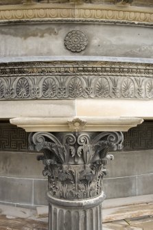 1st stage entablature and column capital. Detail