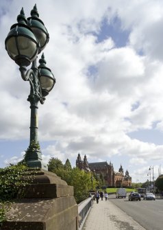 View of bridge deck and lamp standard from WNW