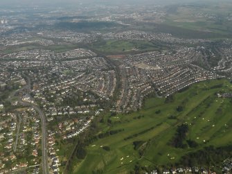 General oblique aerial view centred on the housing estate, taken from the WSW.