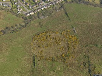 Oblique aerial view centred on the remains of the heavy anti aircraft battery, taken from the W.
