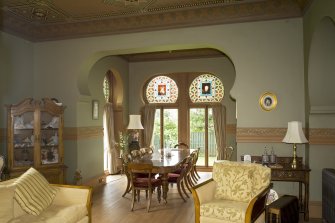 Interior. Ground floor, dining room, view from E