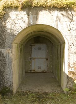 Detail of the entrance to the access tunnel. Royal Navy fuel tank, Inchindown.