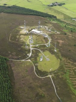 Oblique aerial view centred on the scatter station, taken from the WSW.